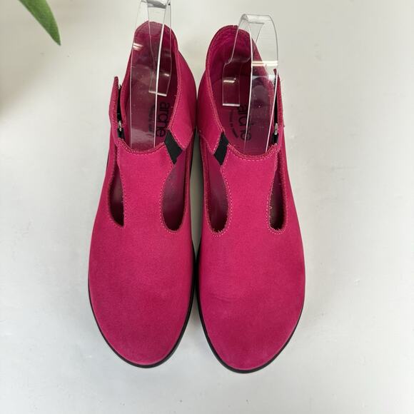 Arche Fuchsia Pink T Strap Mary Jane Flats Adjustable Strap Comfort Shoes Size 7 - Picture 3 of 11